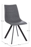 Set di 4 sedie da pranzo in ecopelle Alva Grigio (13)
