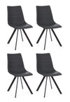Set di 4 sedie da pranzo in ecopelle Alva Grigio