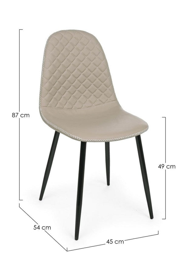 Set di 4 sedie da pranzo in ecopelle Amanda Cappuccino (7)