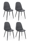 Set di 4 sedie da pranzo in ecopelle Amanda Grigio