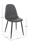 Set di 4 sedie da pranzo in ecopelle Amanda Grigio (6)