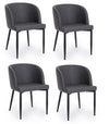 Set di 4 sedie da pranzo in ecopelle Chris Grigio