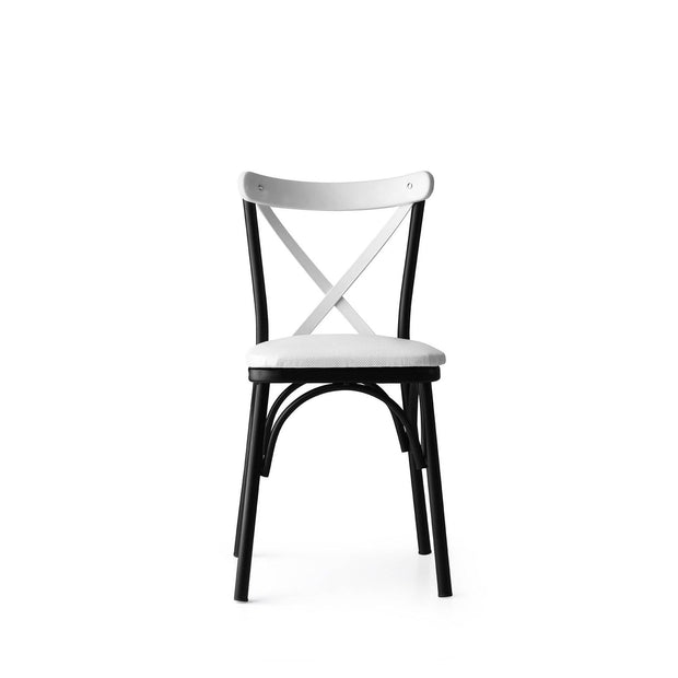 Set di 4 sedie da pranzo in ecopelle Ekol New 1334 Bianco (6)