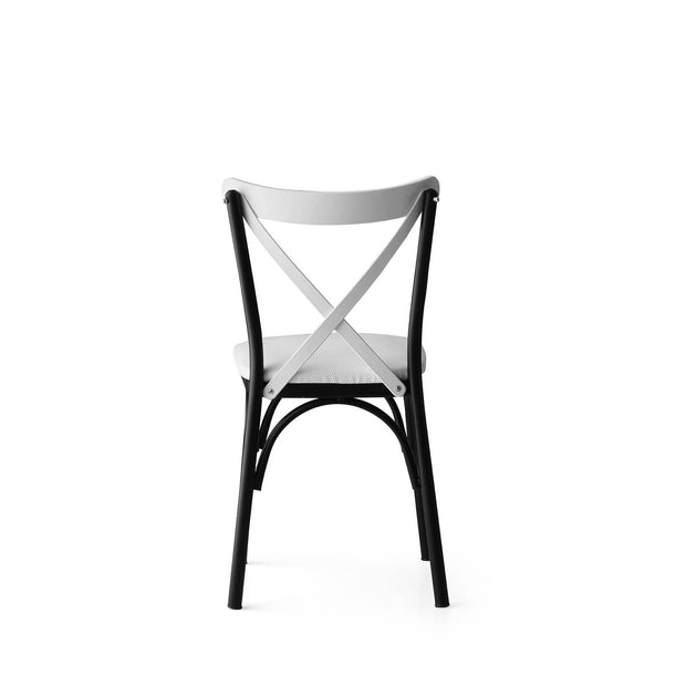 Set di 4 sedie da pranzo in ecopelle Ekol New 1334 Bianco (7)
