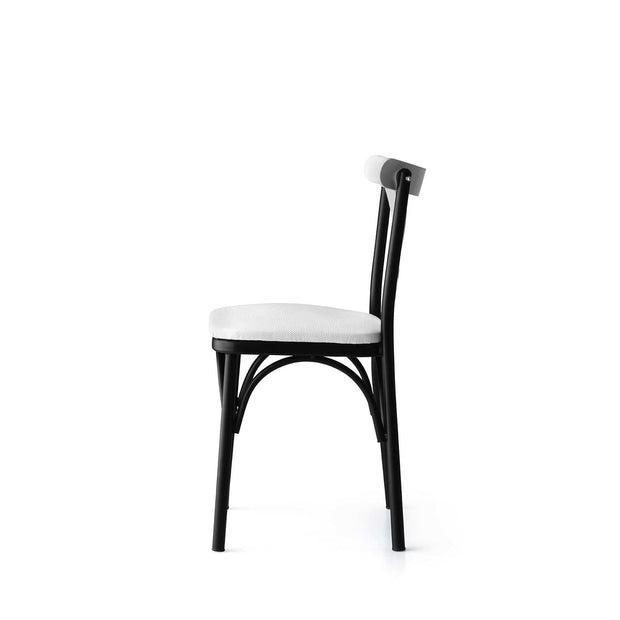 Set di 4 sedie da pranzo in ecopelle Ekol New 1334 Bianco (8)