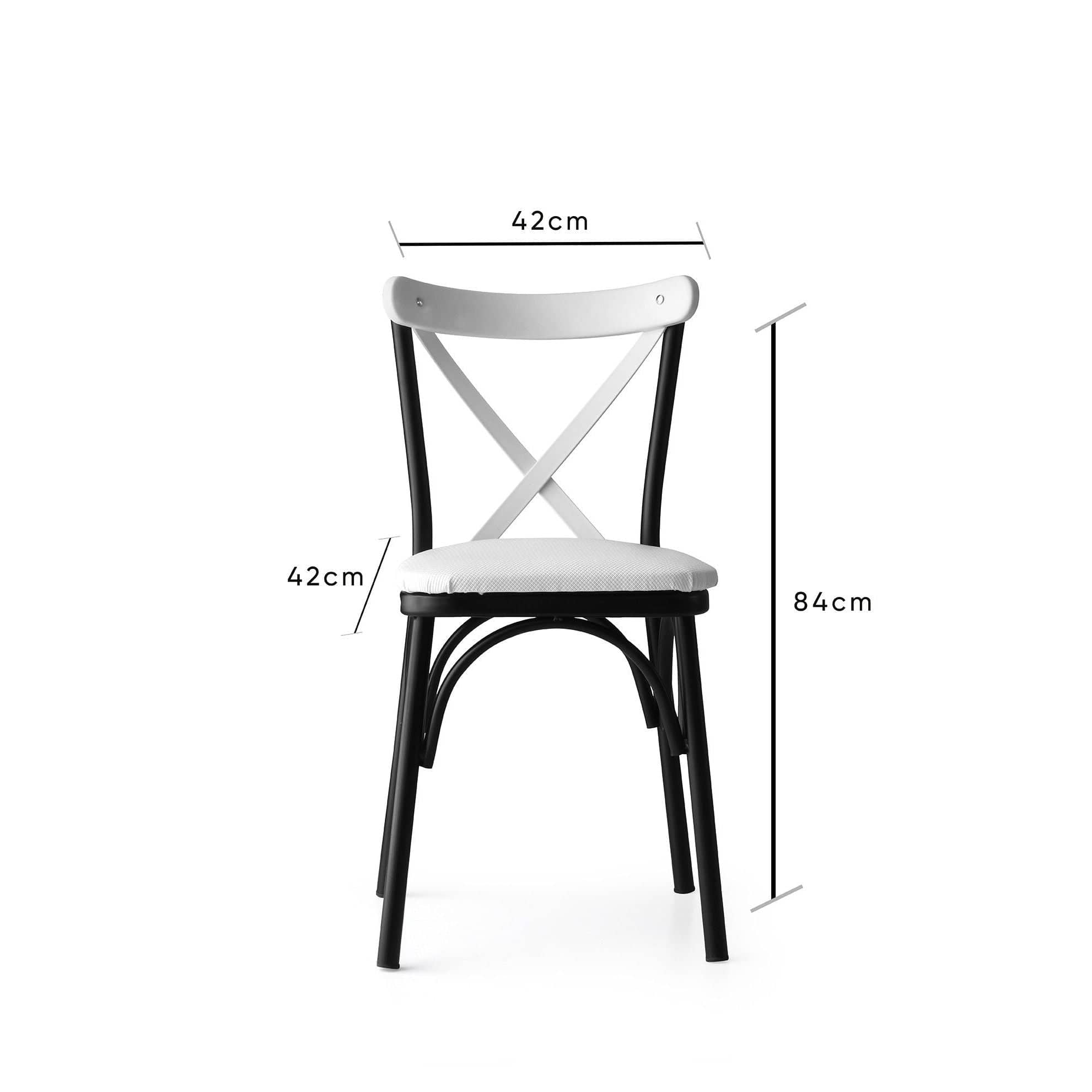 Set di 4 sedie da pranzo in ecopelle Ekol New 1334 Bianco (10)