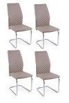 Set di 4 sedie da pranzo in ecopelle Louise Cappuccino
