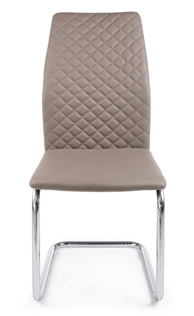 Set di 4 sedie da pranzo in ecopelle Louise Cappuccino (3)