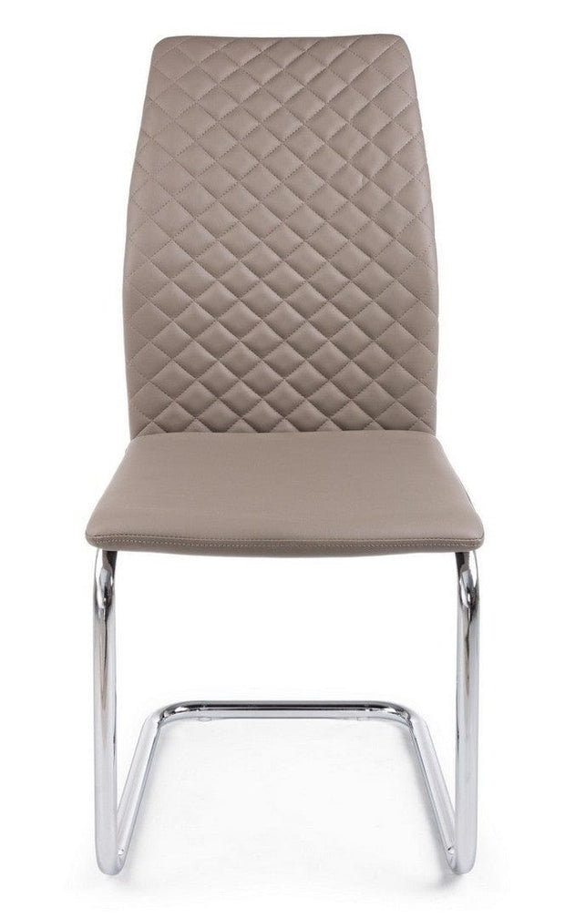 Set di 4 sedie da pranzo in ecopelle Louise Cappuccino (3)