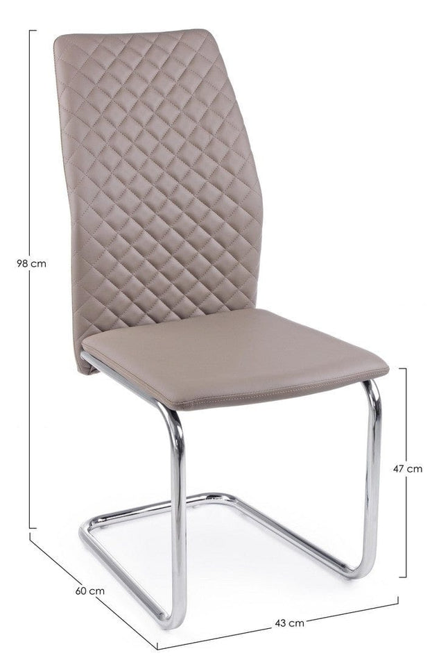 Set di 4 sedie da pranzo in ecopelle Louise Cappuccino (7)