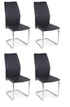 Set di 4 sedie da pranzo in ecopelle Louise Nero