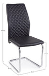 Set di 4 sedie da pranzo in ecopelle Louise Nero (7)