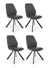 Set di 4 sedie da pranzo in ecopelle Maxwell Antracite