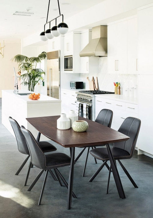 Set di 4 sedie da pranzo in ecopelle Maxwell Antracite (1)
