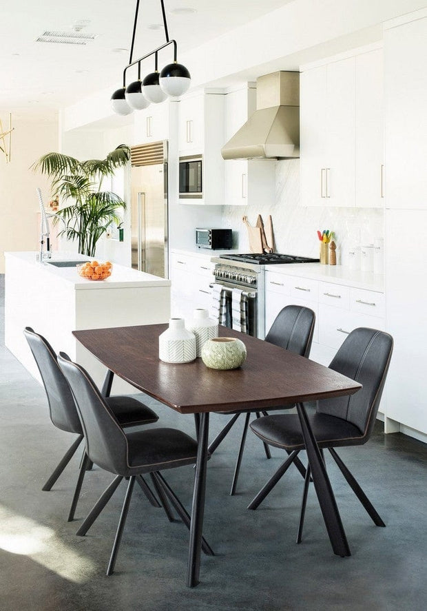 Set di 4 sedie da pranzo in ecopelle Maxwell Antracite (1)