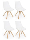 Set di 4 sedie da pranzo in ecopelle Mayer Bianco