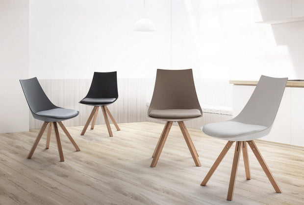 Set di 4 sedie da pranzo in ecopelle Mayer Bianco (2)