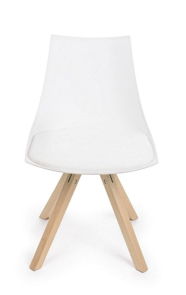 Set di 4 sedie da pranzo in ecopelle Mayer Bianco (4)