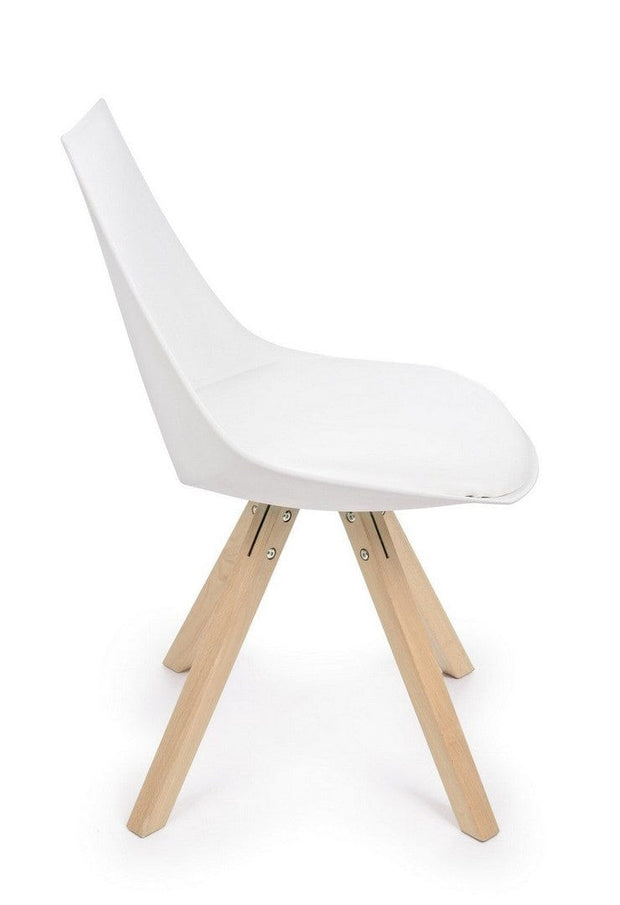 Set di 4 sedie da pranzo in ecopelle Mayer Bianco (5)