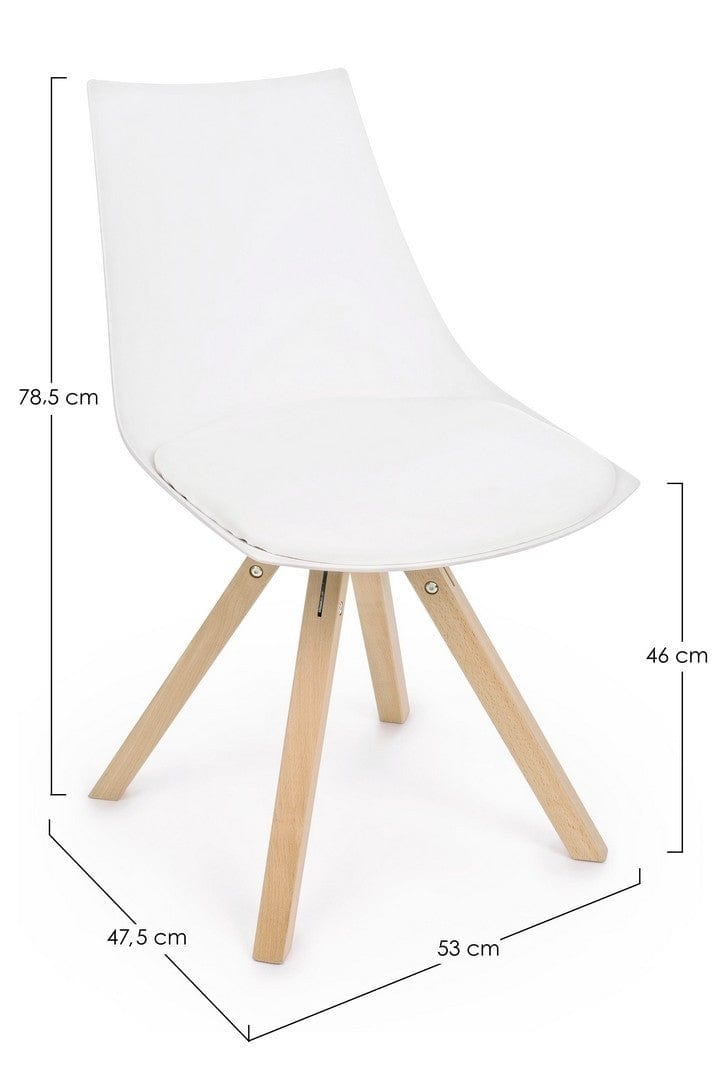 Set di 4 sedie da pranzo in ecopelle Mayer Bianco (6)