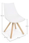 Set di 4 sedie da pranzo in ecopelle Mayer Bianco (6)