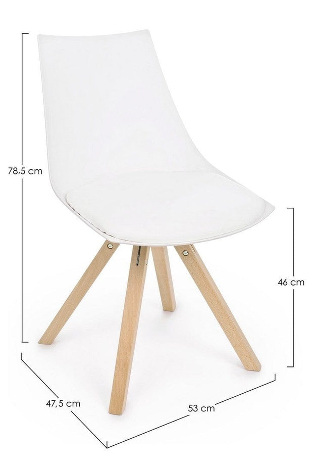 Set di 4 sedie da pranzo in ecopelle Mayer Bianco (6)