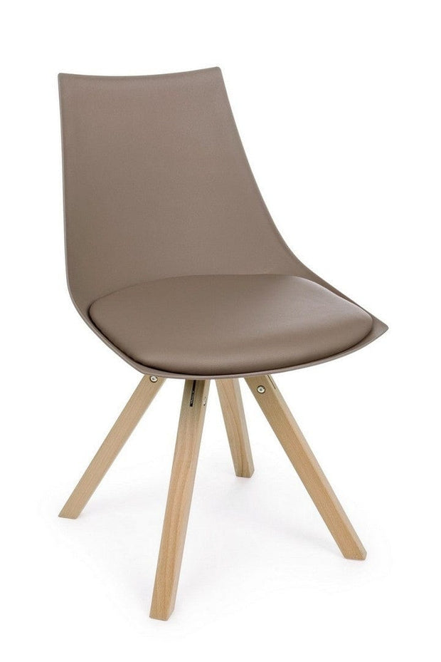 Set di 4 sedie da pranzo in ecopelle Mayer Cappuccino (2)