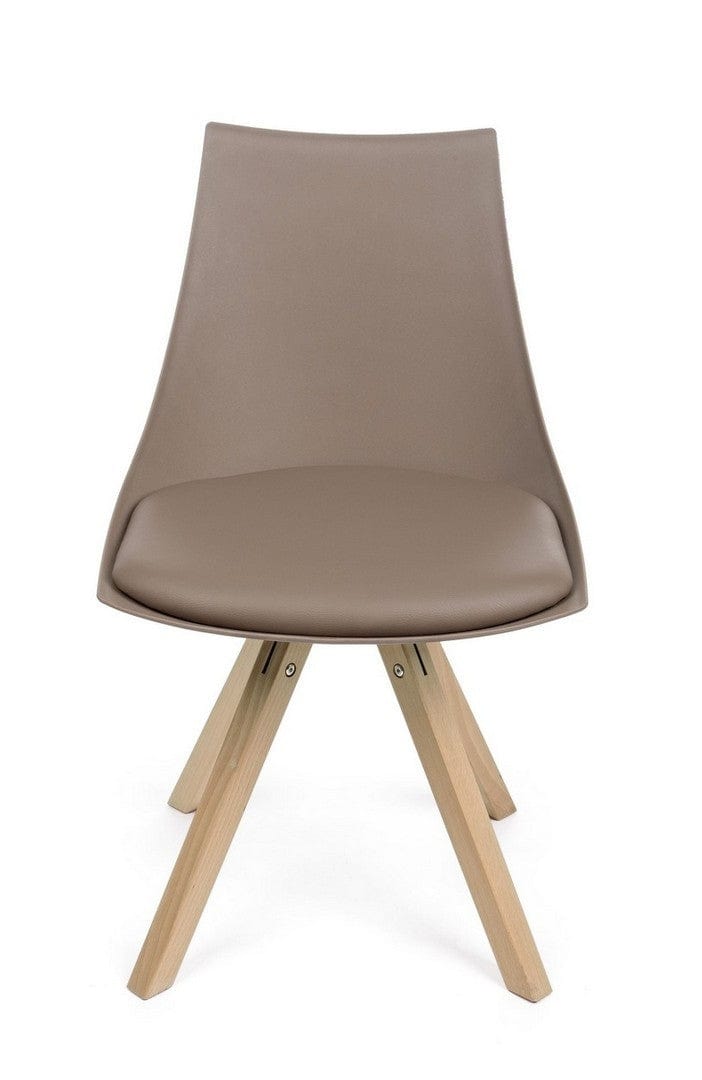 Set di 4 sedie da pranzo in ecopelle Mayer Cappuccino (3)