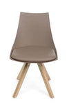 Set di 4 sedie da pranzo in ecopelle Mayer Cappuccino (3)