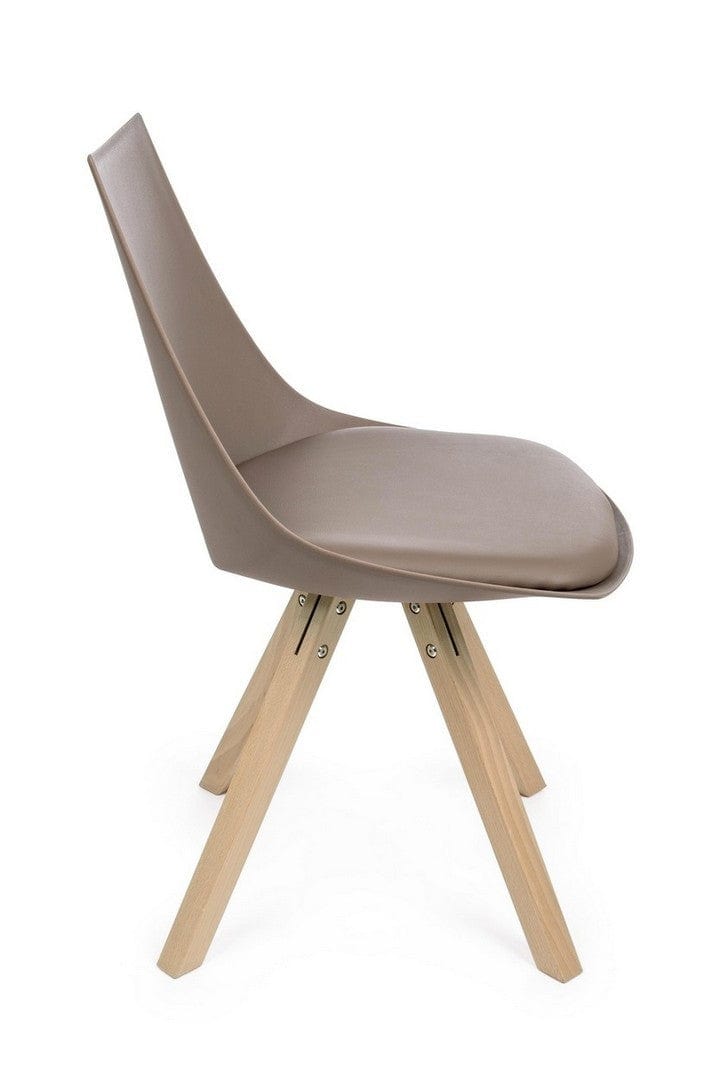 Set di 4 sedie da pranzo in ecopelle Mayer Cappuccino (4)