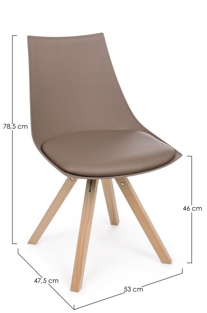 Set di 4 sedie da pranzo in ecopelle Mayer Cappuccino (5)