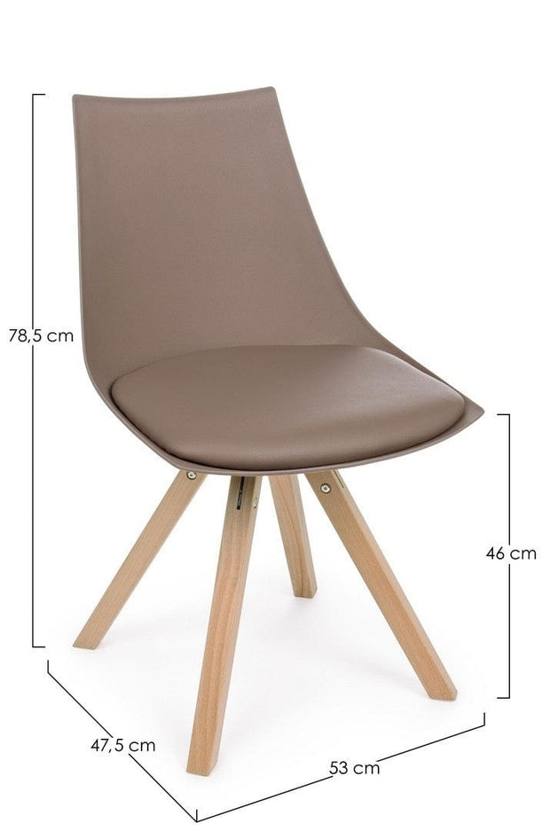 Set di 4 sedie da pranzo in ecopelle Mayer Cappuccino (5)