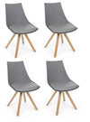 Set di 4 sedie da pranzo in ecopelle Mayer Grigio