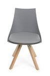 Set di 4 sedie da pranzo in ecopelle Mayer Grigio (4)