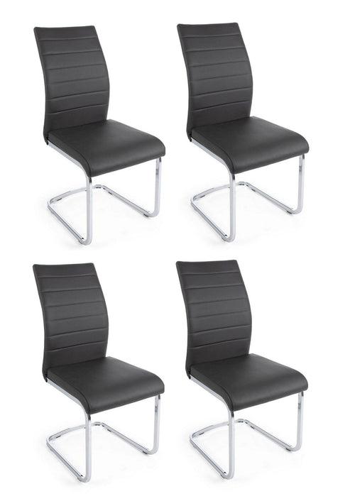 Set di 4 sedie da pranzo in ecopelle Myra Grigio