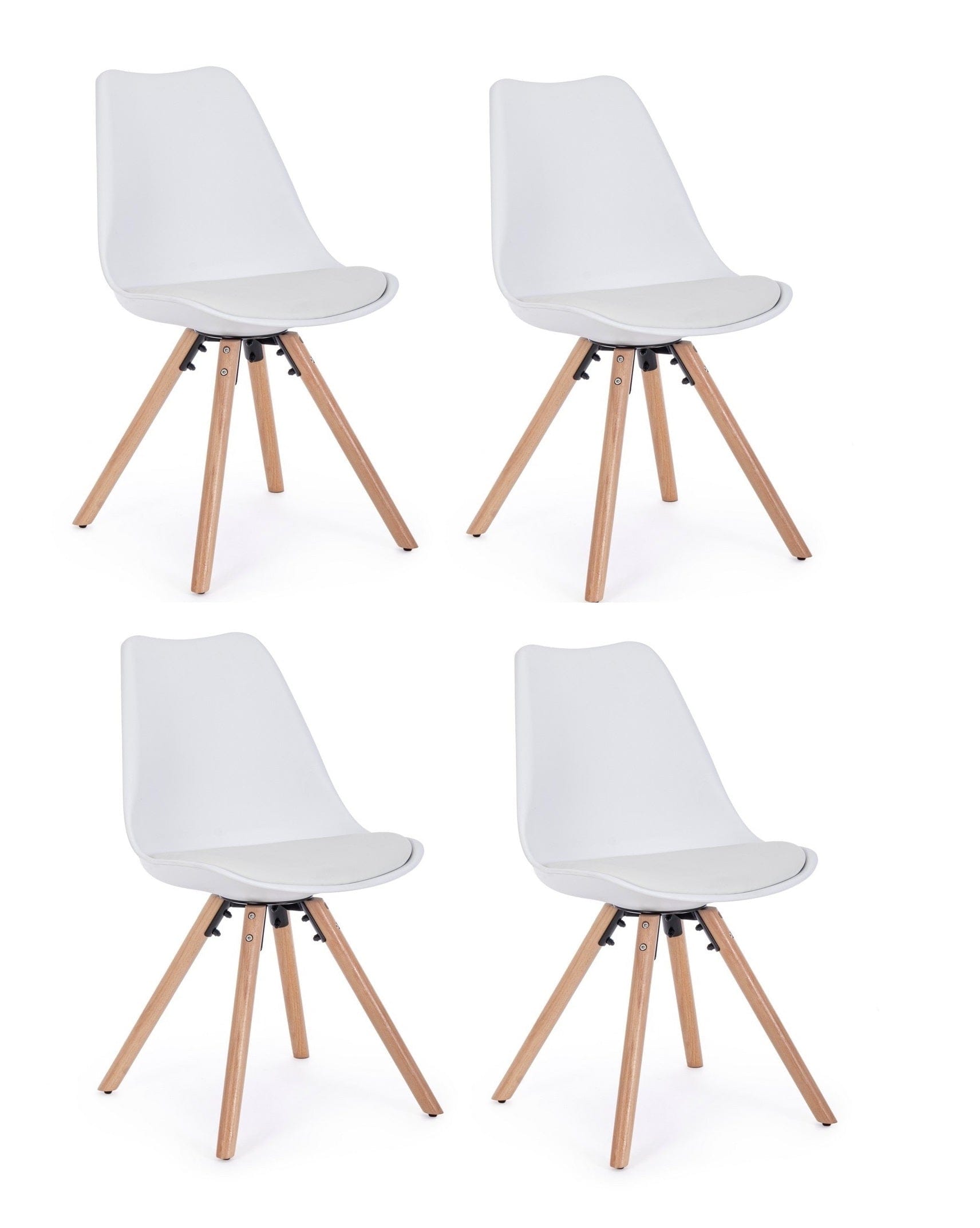 Set di 4 sedie da pranzo in ecopelle New Trend Bianco