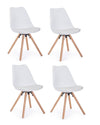 Set di 4 sedie da pranzo in ecopelle New Trend Bianco