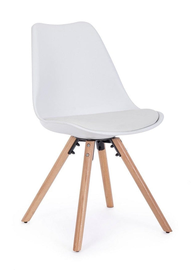 Set di 4 sedie da pranzo in ecopelle New Trend Bianco (1)