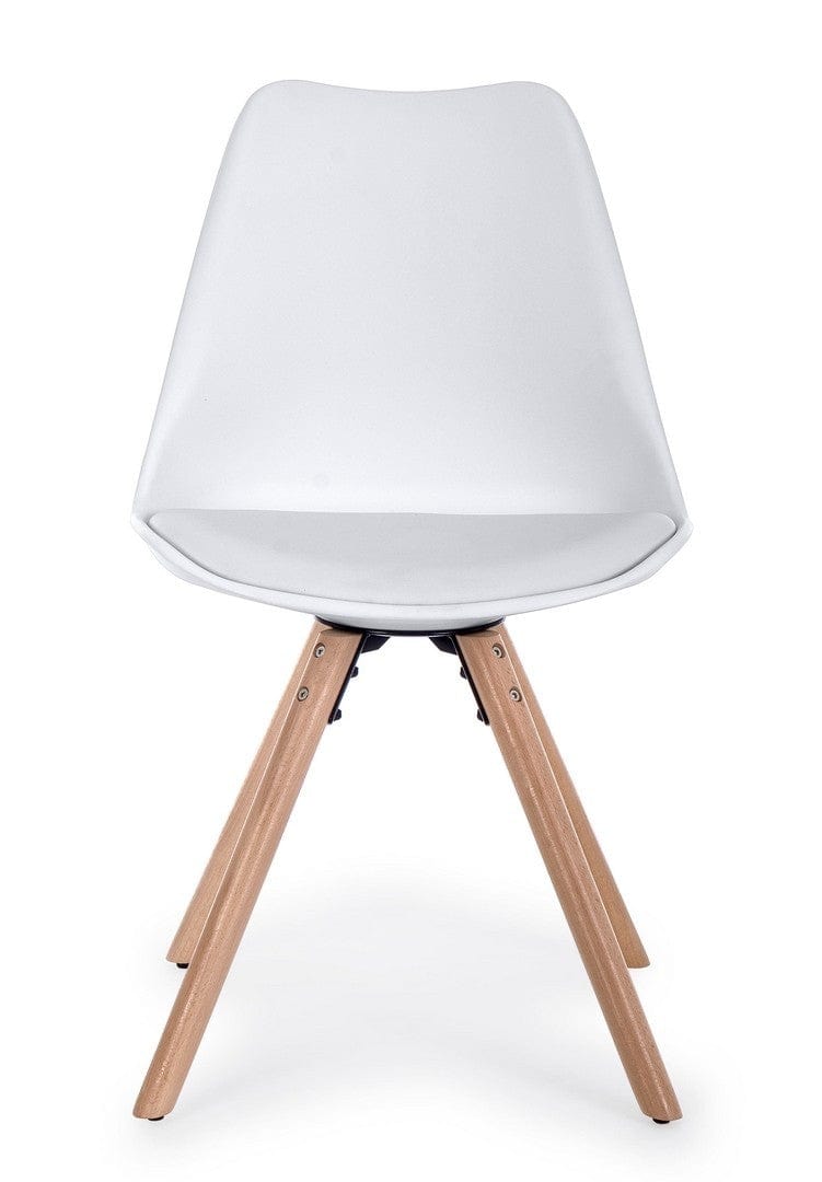 Set di 4 sedie da pranzo in ecopelle New Trend Bianco (2)