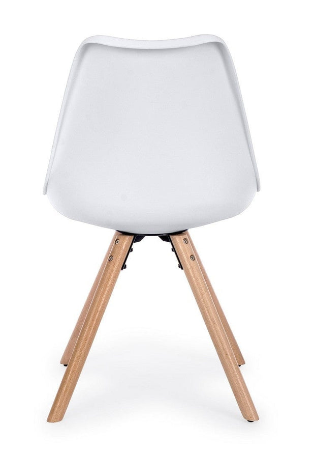 Set di 4 sedie da pranzo in ecopelle New Trend Bianco (3)