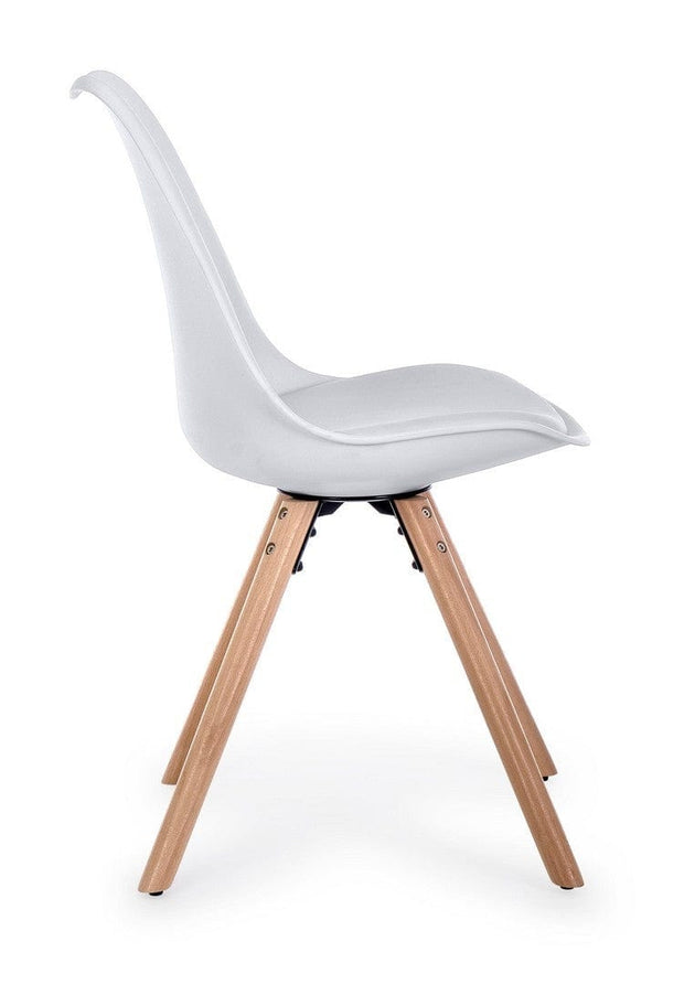Set di 4 sedie da pranzo in ecopelle New Trend Bianco (4)