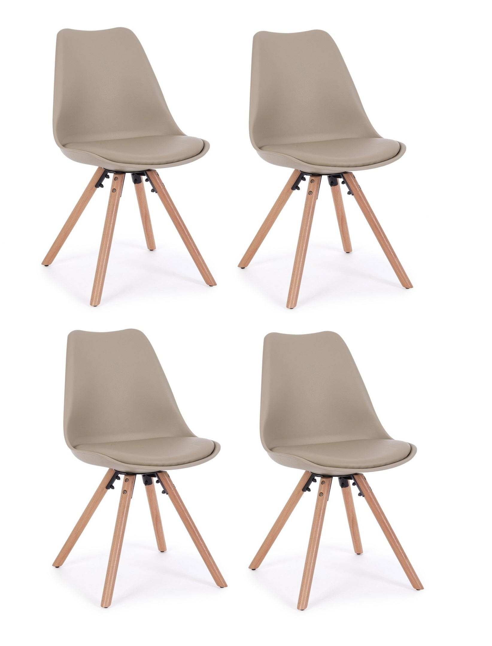 Set di 4 sedie da pranzo in ecopelle New Trend Cappuccino