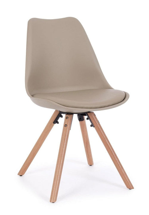 Set di 4 sedie da pranzo in ecopelle New Trend Cappuccino (1)