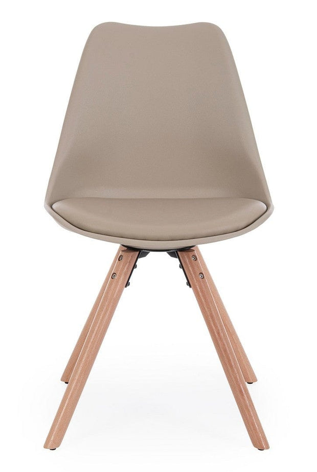 Set di 4 sedie da pranzo in ecopelle New Trend Cappuccino (2)