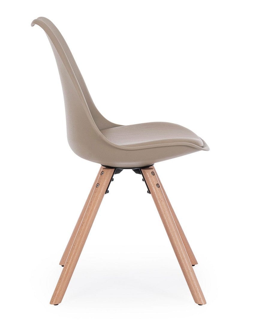 Set di 4 sedie da pranzo in ecopelle New Trend Cappuccino (4)
