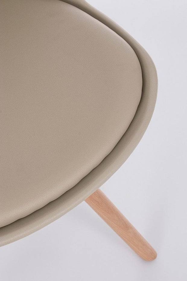 Set di 4 sedie da pranzo in ecopelle New Trend Cappuccino (6)