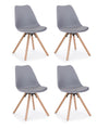 Set di 4 sedie da pranzo in ecopelle New Trend Grigio