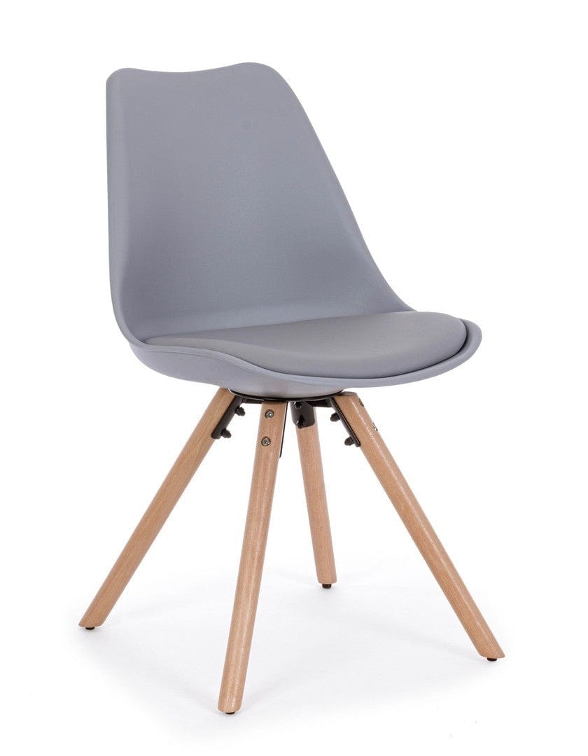 Set di 4 sedie da pranzo in ecopelle New Trend Grigio (1)