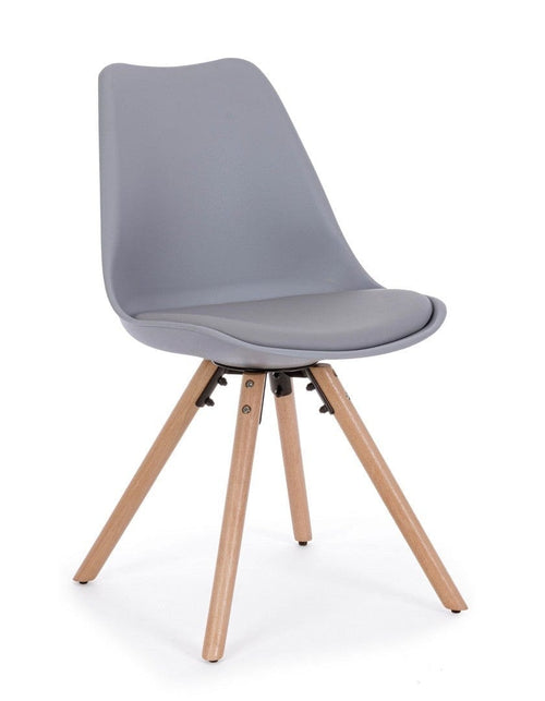 Set di 4 sedie da pranzo in ecopelle New Trend Grigio (1)
