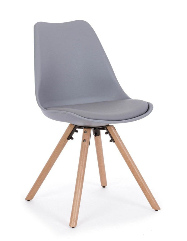 Set di 4 sedie da pranzo in ecopelle New Trend Grigio (1)